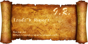 Izsák Rupert névjegykártya